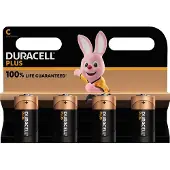 Duracell Pack de 4 Piles alcalines Plus type LR14 C