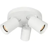 Artdelight Plafonnier rond Megano 3 lumières blanc