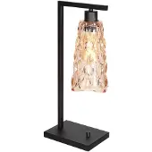 Steinhauer Lampe de table Vidrio noir avec verre ambré