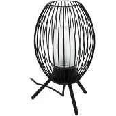 Eglo 900123 FUSIGNANO E27 Lampe de table d'extérieur Ø265mm Noir Blanc IP44