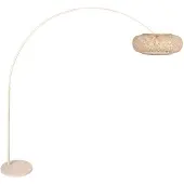 Steinhauer Lampe à arc Sparkled Light crème avec abat-jour en bambou Ø 60cm