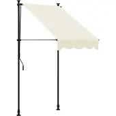 vidaXL Marquise rétractable Crème 100x150 cm Tissu et acier