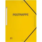 Pierre by Elba Chemise postale, DIN A4, PP, jaune transparent Chemise à coins avec étiquette de dos collée (A4, 1x)