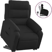 vidaXL Fauteuil relax avec releveur Noir Tissu
