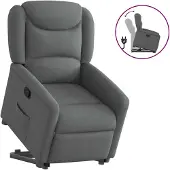 vidaXL Fauteuil relax releveur gris foncé Tissu
