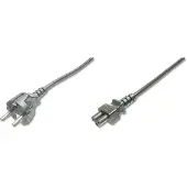 Digitus Câble d'alimentation ASSMANN CEE 7/7 (type F) - C5 St/Bu 0 75m H05VVV-F3G 0.75qmm sw (0.75 m), Câble d'alimentation, Gris