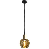 Masterlight Lampe suspendue noire Bounty or avec verre rond