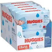 Huggies Lingettes Pure 18 Recharges X 56 Lingettes