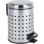 Wenko Seau à pédale Déchets 3L Corbeille à papier Cosmétique LEMAN Design à trous en inox