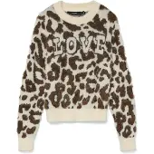 Vero Moda Pull-over 'VMJUNGLE' beige / marron / noir