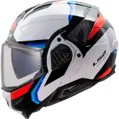LS2 Helmets LS2 FF910 Advant II Triple casque pliable, blanc/bleu/rouge, 2XL (63/64)