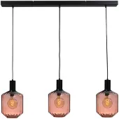 Masterlight Lampe suspendue 3 lumières - noire - Porto avec lunettes rouges Jagger - Ø 24cm