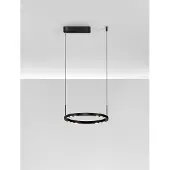 Lyora Suspension élégante Lunette noir Ø 40cm