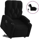 vidaXL Fauteuil relax releveur électrique noir tissu