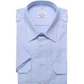 Seidensticker Regular Fit Chemise de pilote manches courtes bleu clair