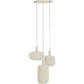 Light & Living Suspension - crème - TUFIA - textile - grande lampe de table à manger - E27 - 2992543 -