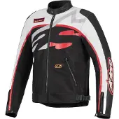 Alpinestars Axton blouson textile moto déperlant, noir/blanc/rouge, M