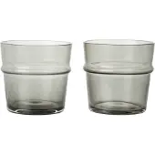 Ferm Living Boya Low Verres - Set de 2 Smoked Grey