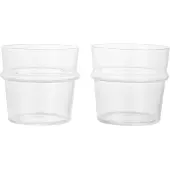 Ferm Living Boya Low Verres - Set de 2 Clear with Bubbles