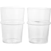 Ferm Living Boya High Verres - Ensemble de 2 Clear with Bubbles