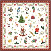 Ambiente 20 SERVIETTES PAPIER NOËL VINTAGE 33CM ROUGE