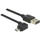 DeLOCK USB Kabel A -> micro B St/St 1.00m 90°gew. sw