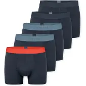 Schiesser Boxers '95/5 Organic Cotton' bleu nuit / saphir / rouge