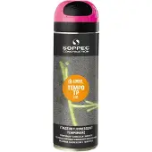 Soppec Traceur de chantier fluorescent courte durée TEMPO TP 500 ml de couleur Rose - Cerise - 141625 - Soppec