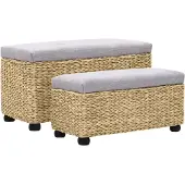 vidaXL Ensemble de banc lot de 2 Jacinthe d'eau Gris