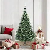 vidaXL Sapin de Noël artificiel pré-éclairé Vert 180 cm PVC