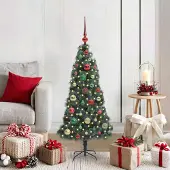 vidaXL Arbre de Noël artificiel pré-éclairé avec ensemble de boules
