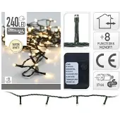 EDM Guirlande scintillante - esprit de Noël - lumière blanche chaude - 240 ampoules LED - 24 m - 72090