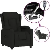 vidaXL Fauteuil relax électrique noir tissu