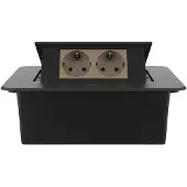 Livolo  | Noir | 2 | Poussière de socket pop-up | Construit -in |