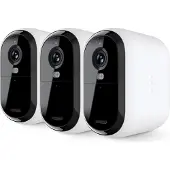 Arlo Essential 3 XL Caméra de sécurité 2K, Lot de 3, Caméra de sécurité IP, Intérieur & Extérieur, Câblé & Sans fil, IP65, Plafond/Mur, Blanc