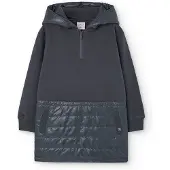 Boboli Fleece Combined Long Sleeve Dress Gris 5 Years Fille