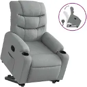 vidaXL Fauteuil relax releveur gris clair Tissu