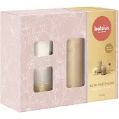 Bolsius Set Home Sweet Home, bougie parfumée, Vanille, 300 g + bougie, 80 mm + bougie, 130 mm + bougeoir, 2 pièces + diffuseur de parfum, 60 ml