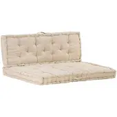 vidaXL Coussins de plancher de palette 2 pcs Coton Beige