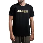 Cressi Hommes, T-shirt, 1946, Noir, Jaune, (S)