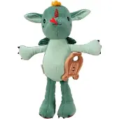 Lilliputiens Doudou musical eco Joe - Dragon avec sabot en bois - Jouets durables