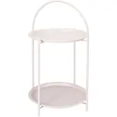 H&S Table pliante en métal 66 cm crème