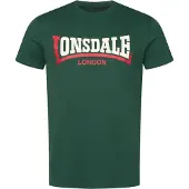 Lonsdale T-Shirt 'Two Tone' vert foncé / orange foncé / blanc