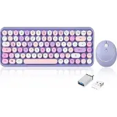 Perixx PERIDUO-713 Purple DE Kit clavier et souris sans fil allemand, QWERTZ Violet, Lilas (11833)