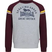 Lonsdale Sweat-shirt 'Bregis' jaune / gris chiné / lie de vin / blanc