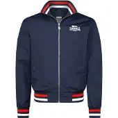 Lonsdale Veste mi-saison 'Newdigate' bleu foncé / grenadine / blanc