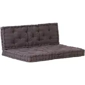 vidaXL Coussins de plancher de palette 2 pcs Coton Anthracite