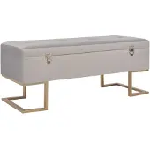 vidaXL Banc avec compartiment de rangement 105 cm Gris Velours