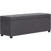 vidaXL Banc avec compartiment de rangement 116 cm Gris Similicuir