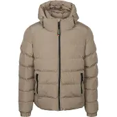 Superdry pour homme. M5011905A Veste de sport matelassée à capuche taupe (M), Casuel, Polyester